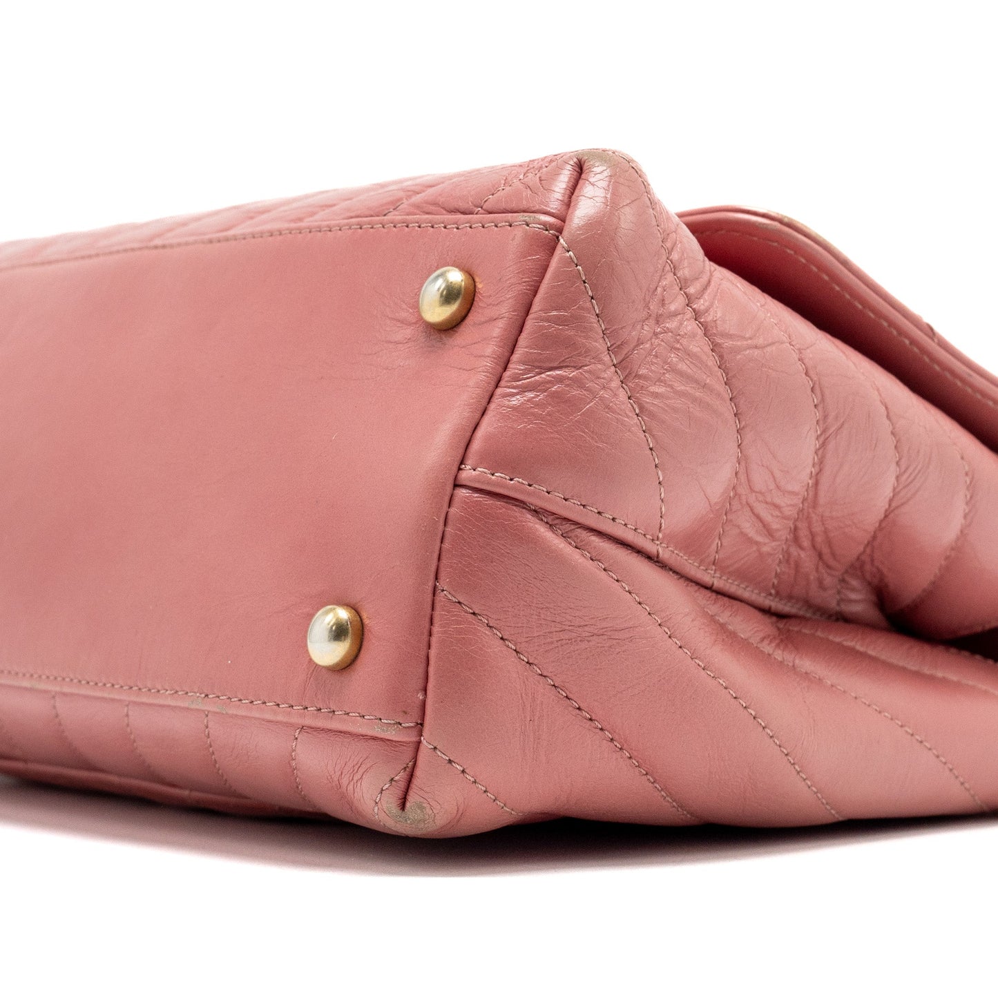 Chanel medium coco handle calfskin / lizard handle pink GHW