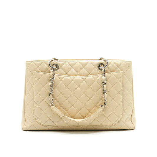 CHANEL GRANT SHOPPING TOTE BAG XL GST CREAM CAVIAR SHW
