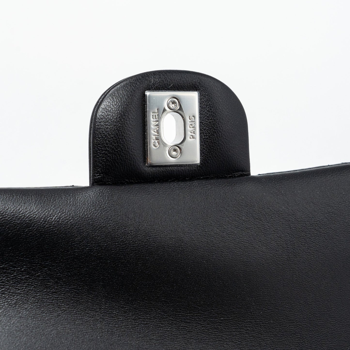 Chanel mini rectangular flap bag lambskin black SHW  (microchip)