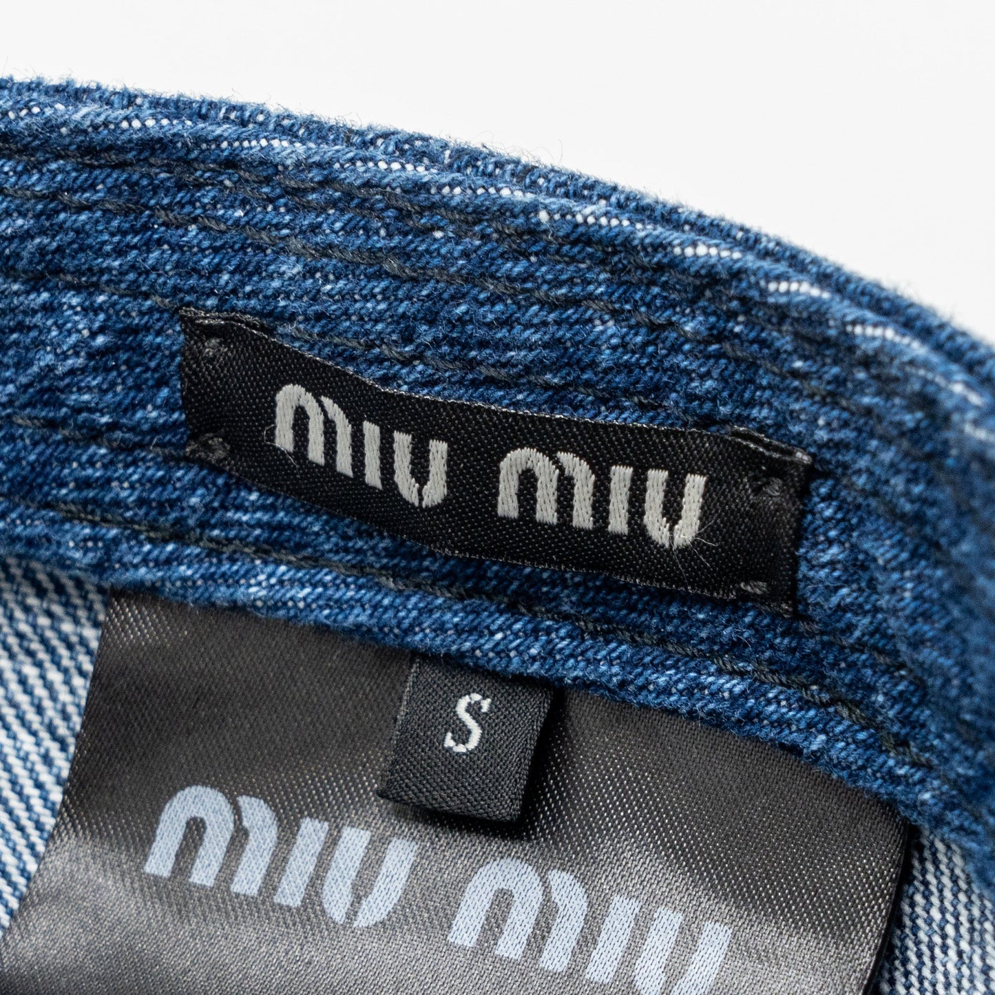 Miumiu Size S Logo Cap Denim Blue