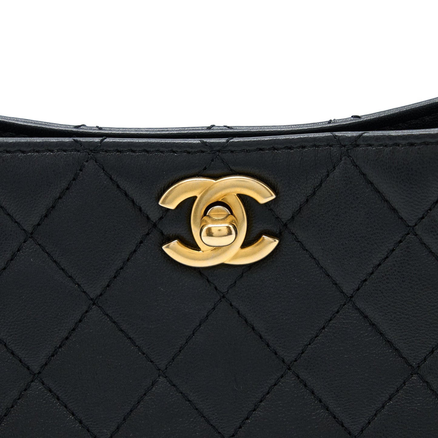 Chanel 23C Pearl Crush Hobo Bag Lambskin Black Brushed GHW (Microchip)