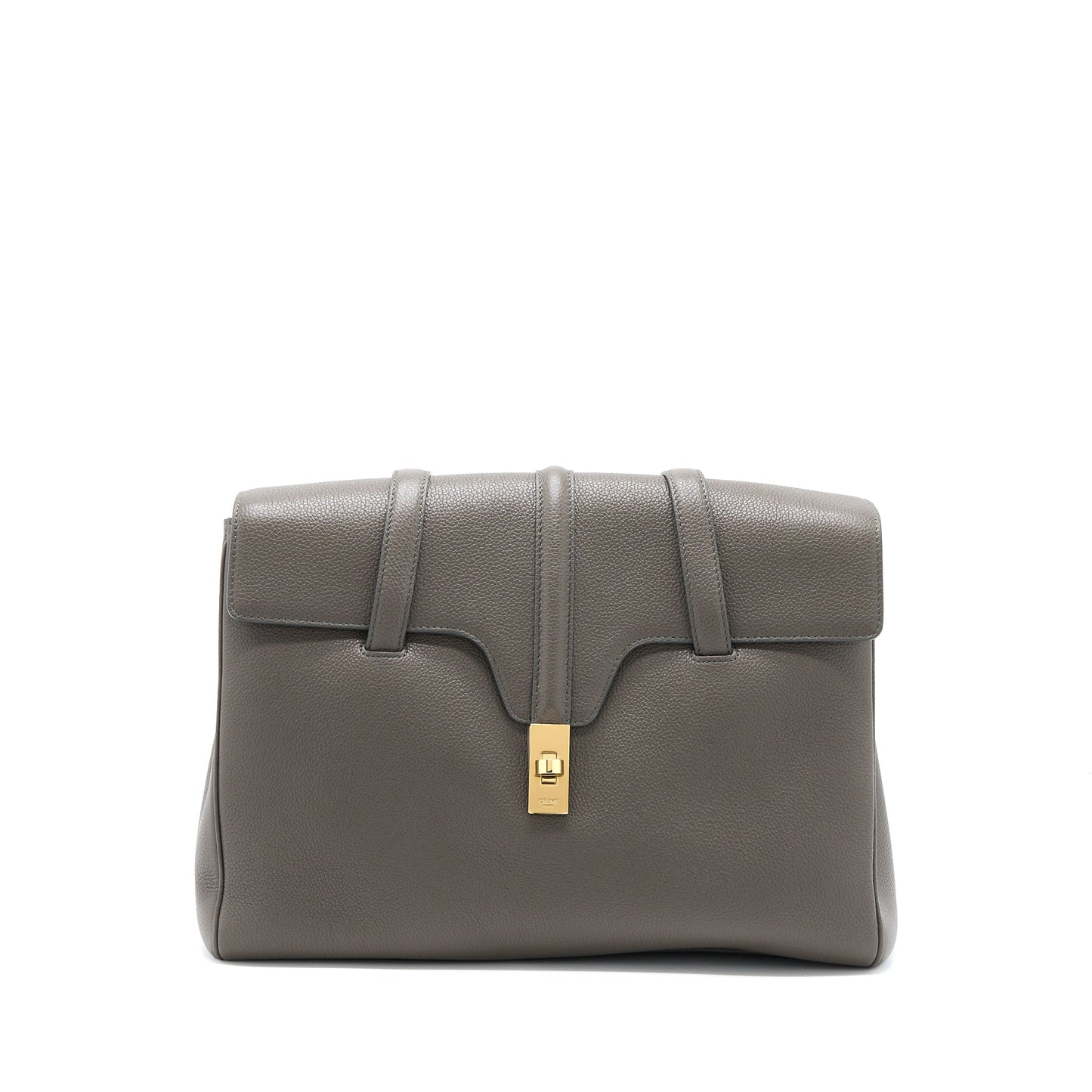 Celine Medium Soft 16 Bag Grained Calfskin Dark Grey GHW