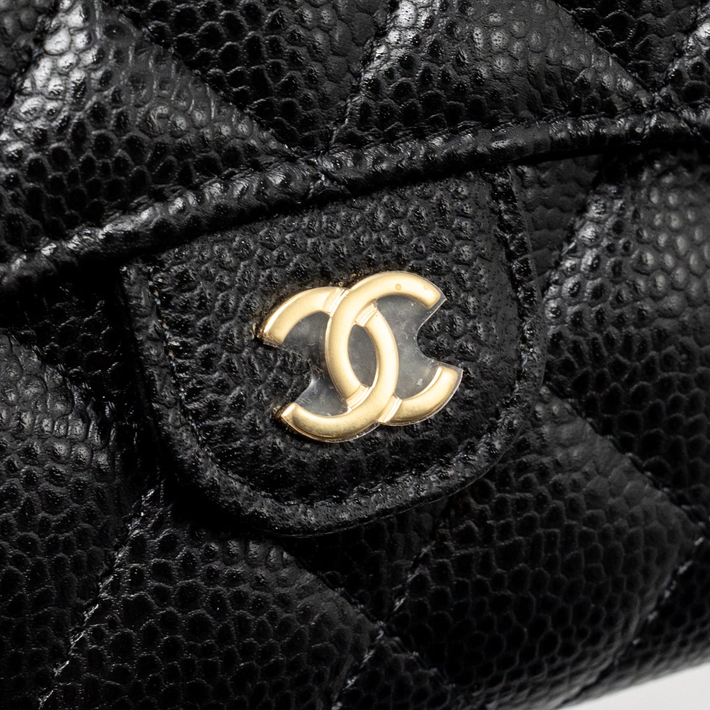 Chanel Small Classic Flap Wallet Caviar Black GHW (Microchip)