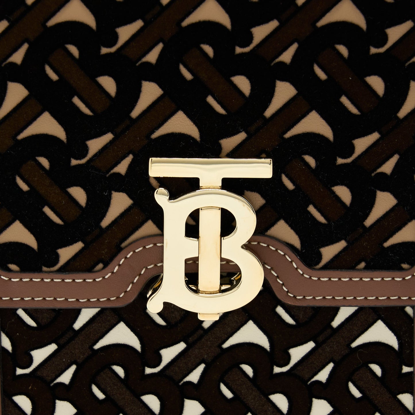 Burberry Robin Bag Monogram Flocked Leather GHW