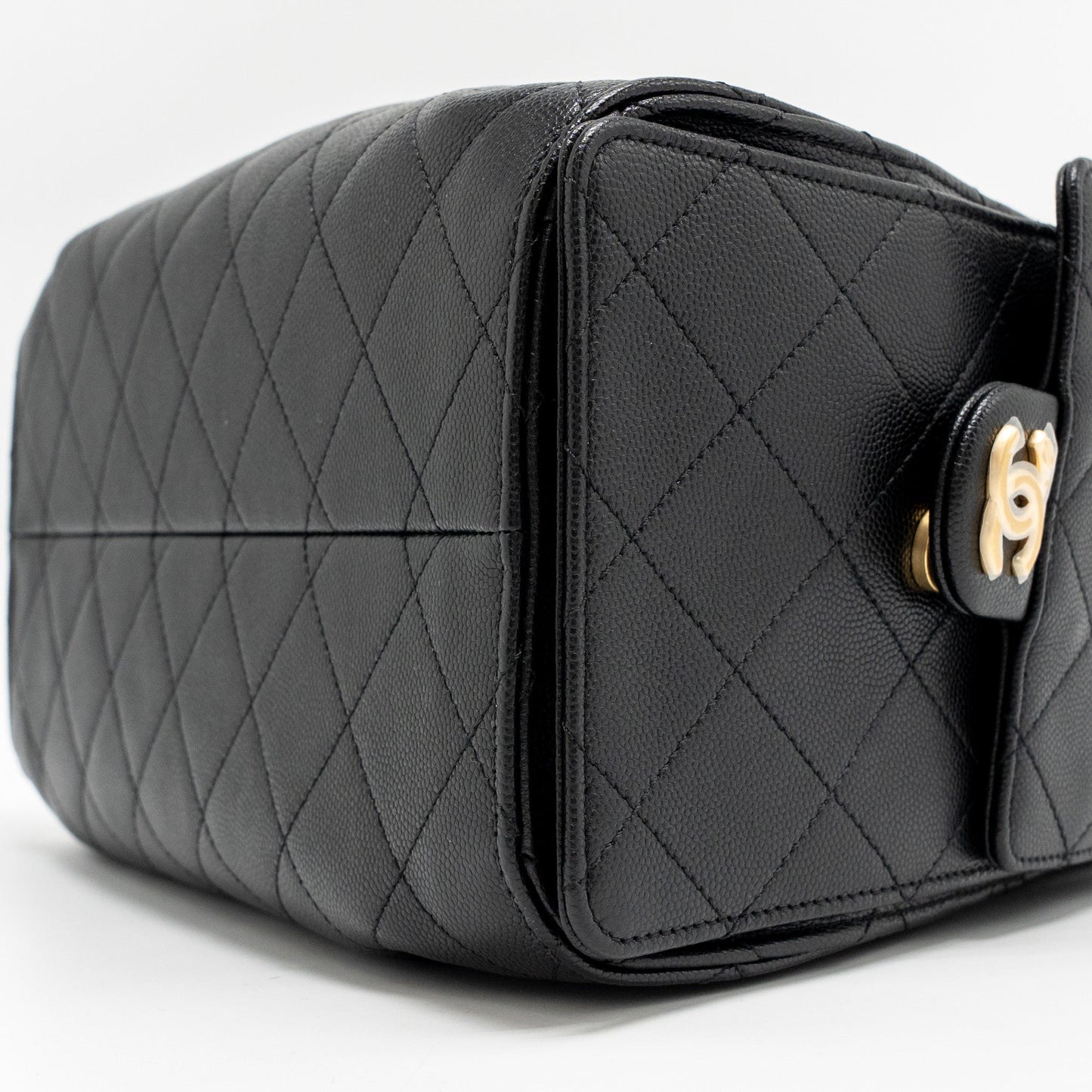Chanel 25 Small Handbag Grained Calfskin Black GHW (Microchip)