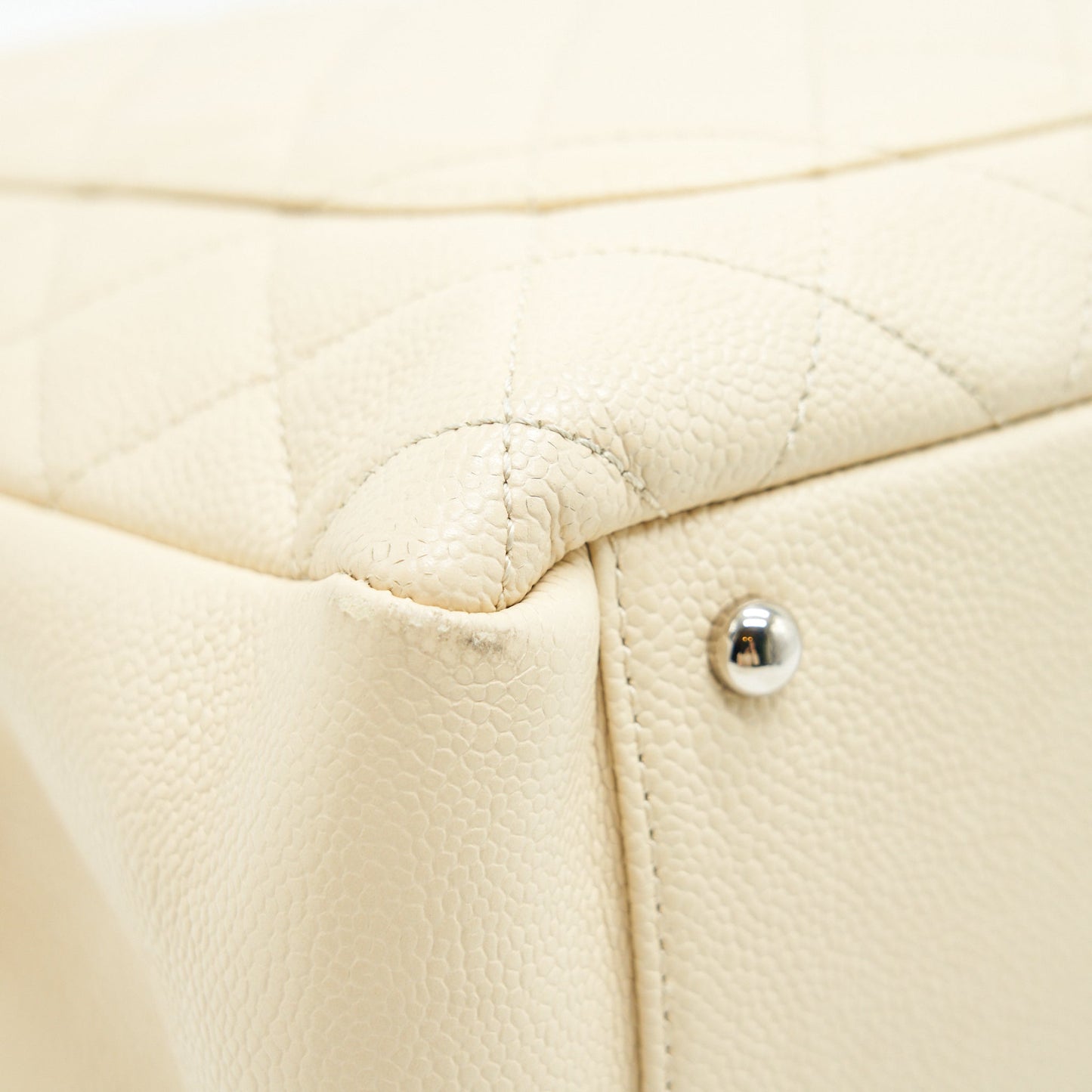 CHANEL GRANT SHOPPING TOTE BAG XL GST CREAM CAVIAR SHW