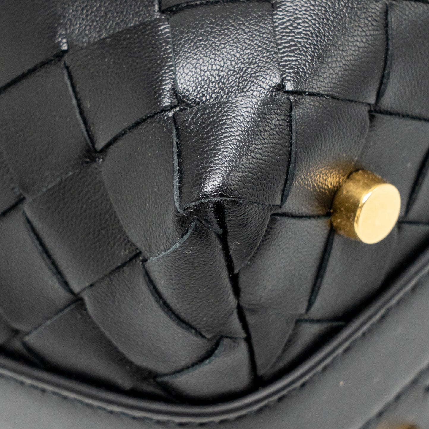 Bottega Veneta Mini Wallace Shoulder Bag Calfskin Black GHW