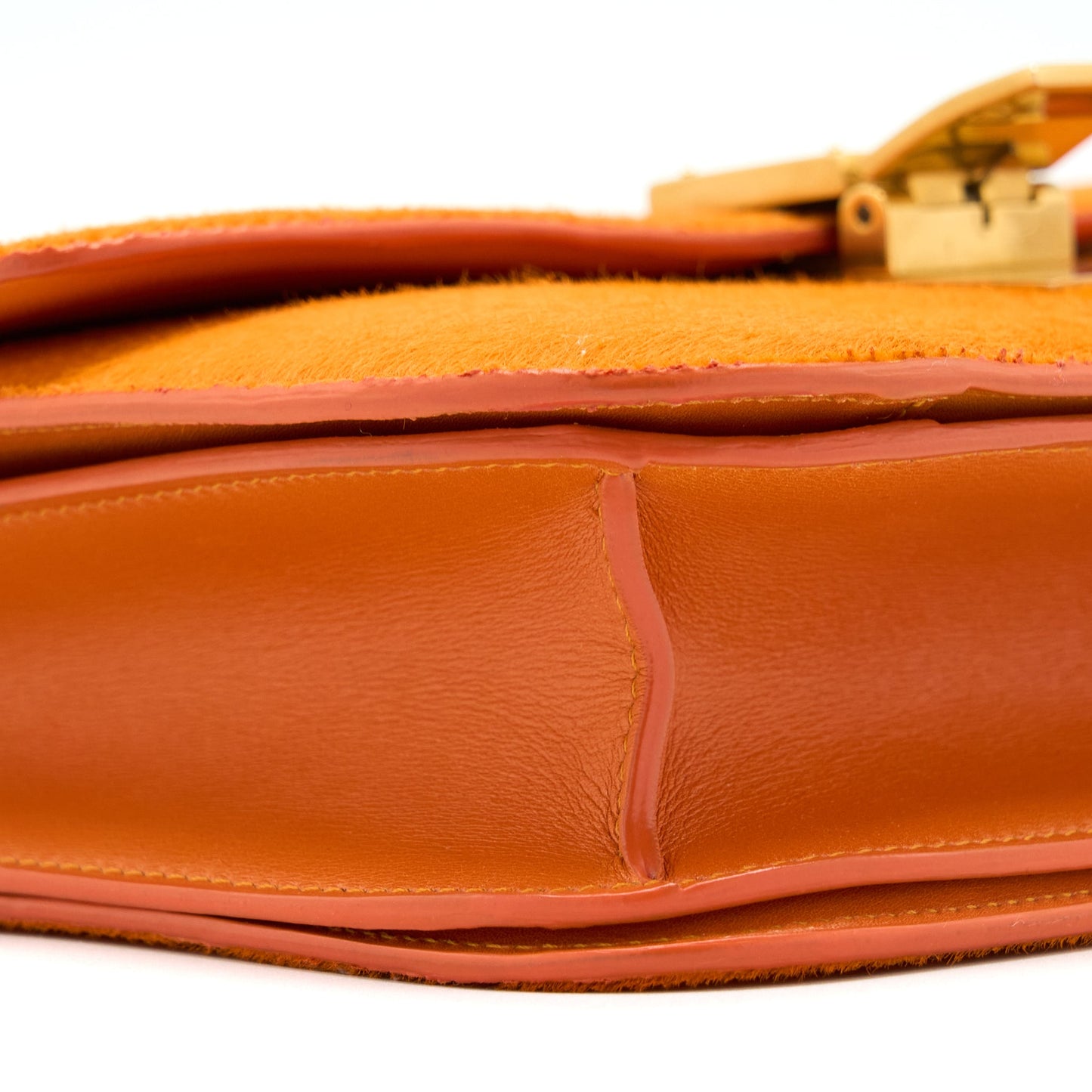 Celine Classic Medium Box Horsehair Orange GHW