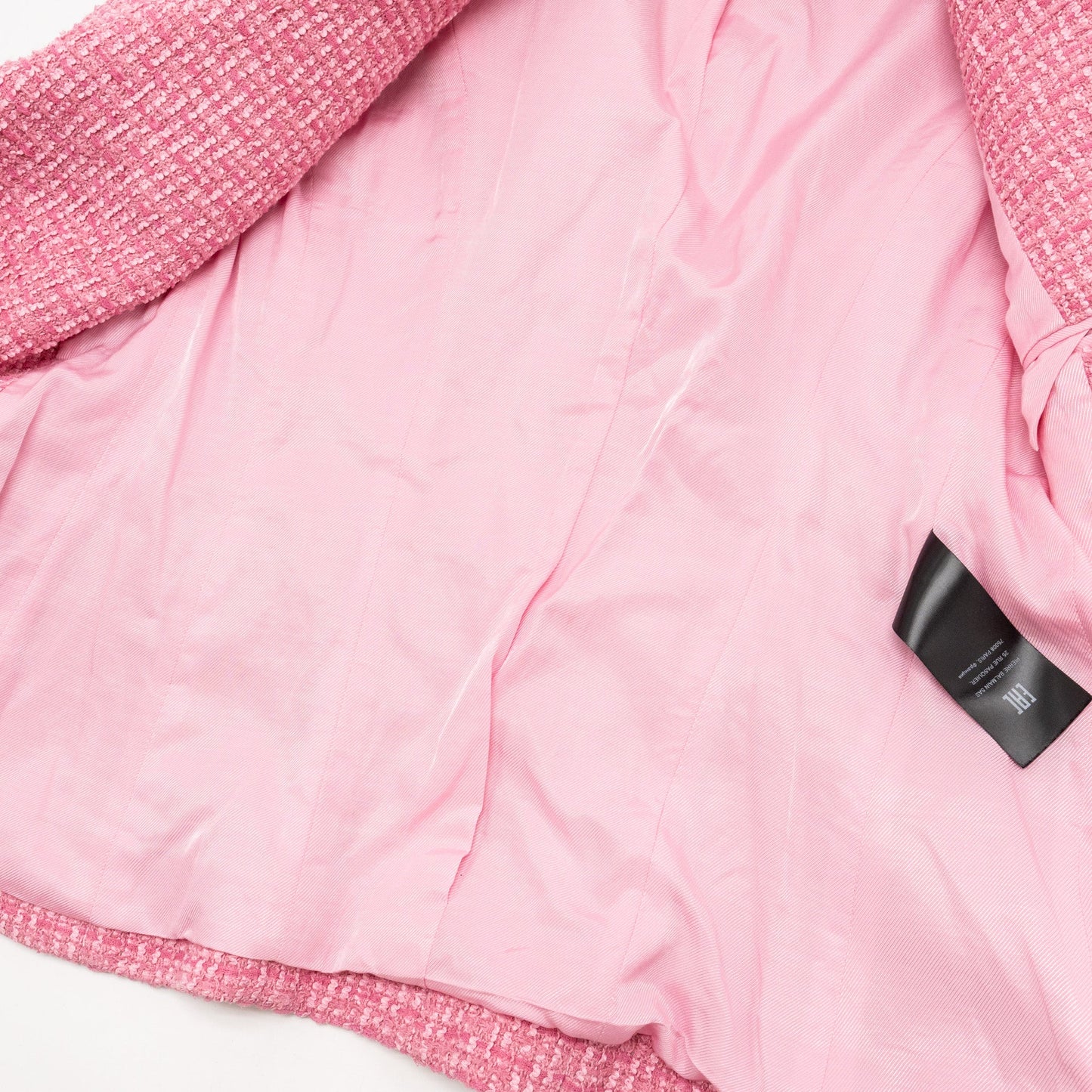 Balmain Size 34 Tweed Jacket Cotton/Polyamide/Virgin Wool Pink