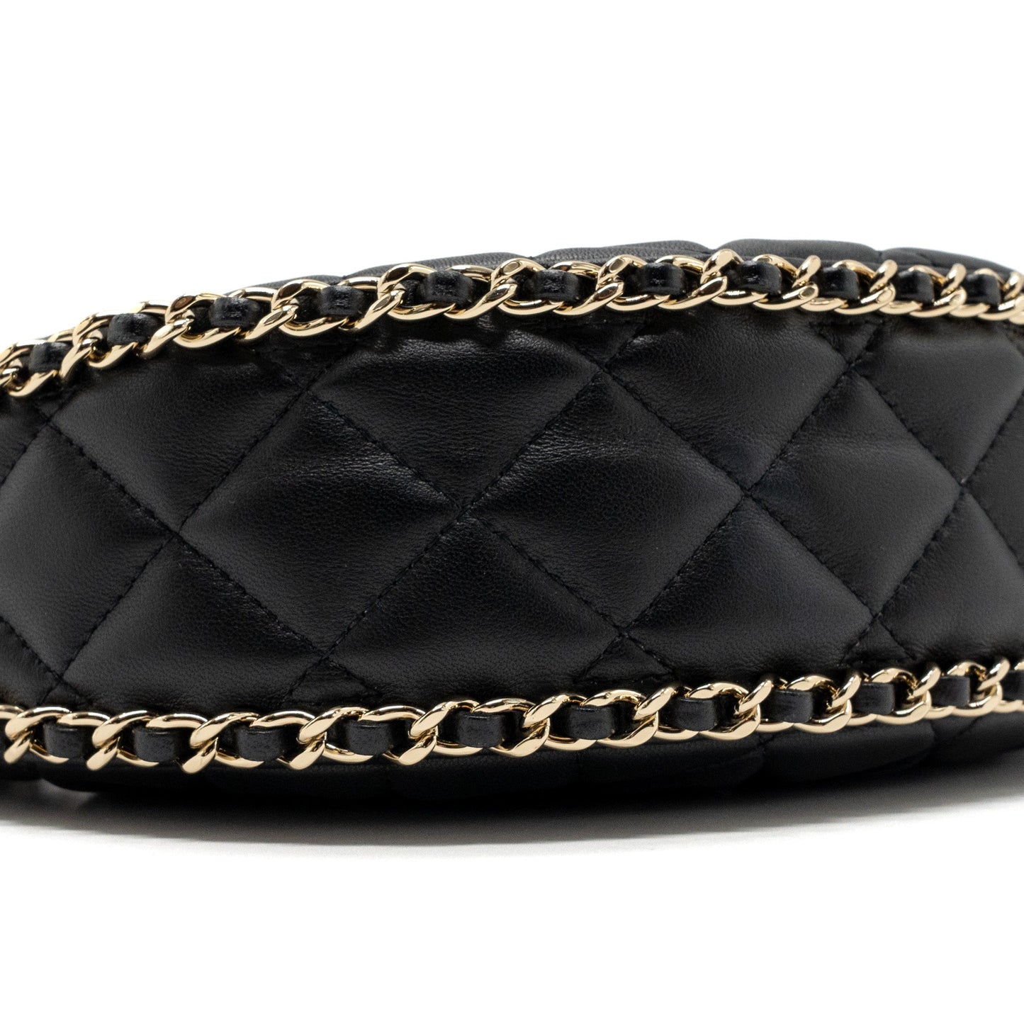 Chanel Small Moon Hobo Bag Lambskin Black LGHW (microchip)