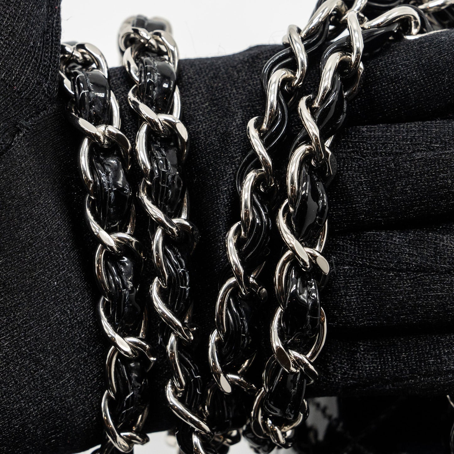 Chanel Mini Rectangular Flap Bag Patent Black SHW
