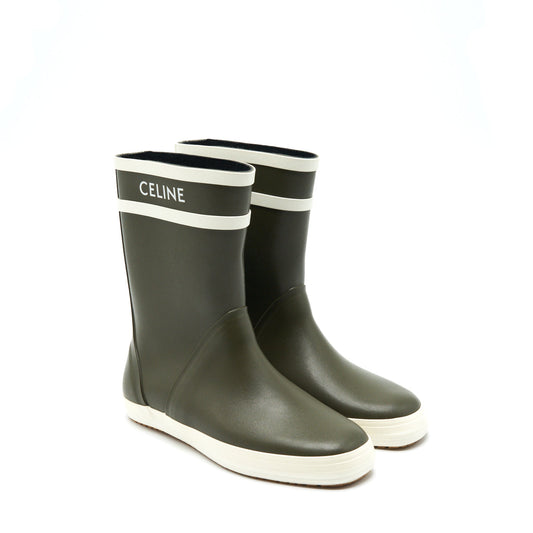 Celine Size 37 Rain Boost Olive Green