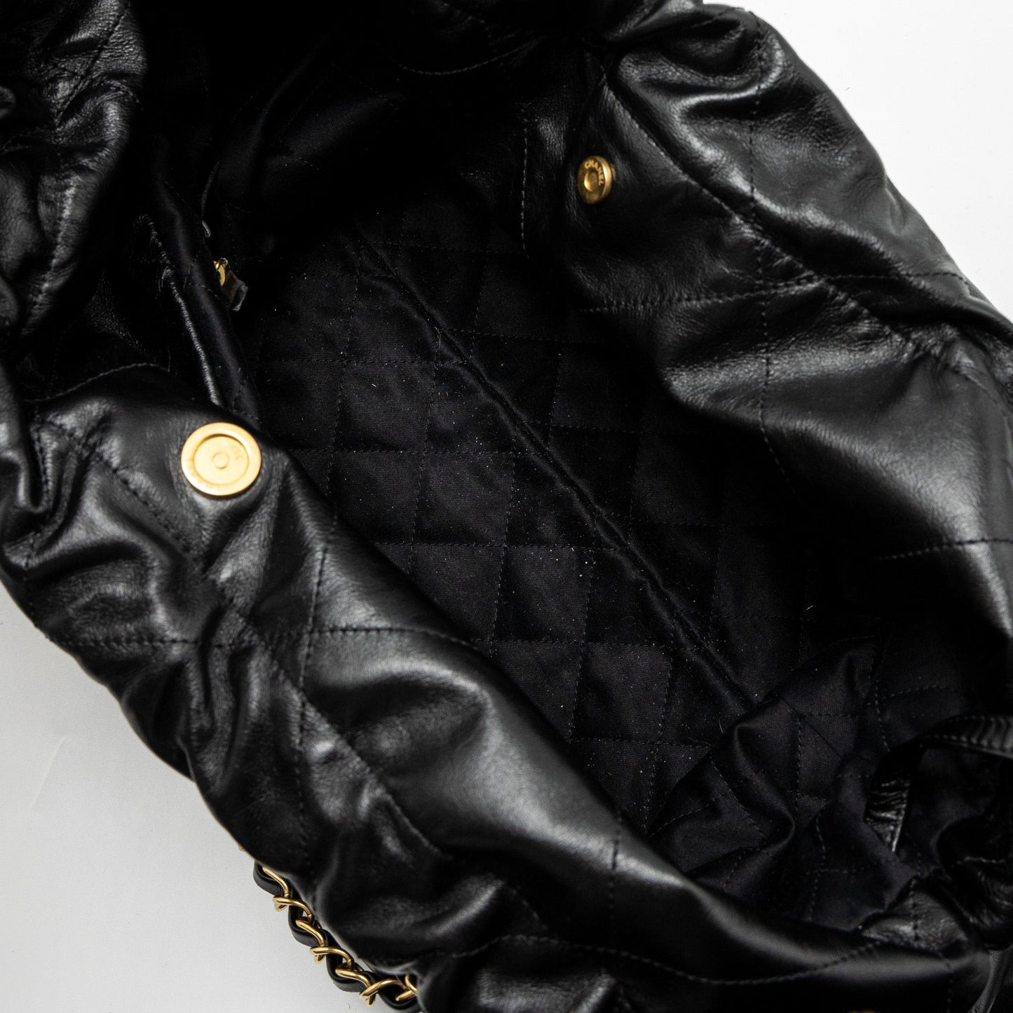 Chanel Large 22 Bag Shiny Calfskin Black GHW (Microchip)