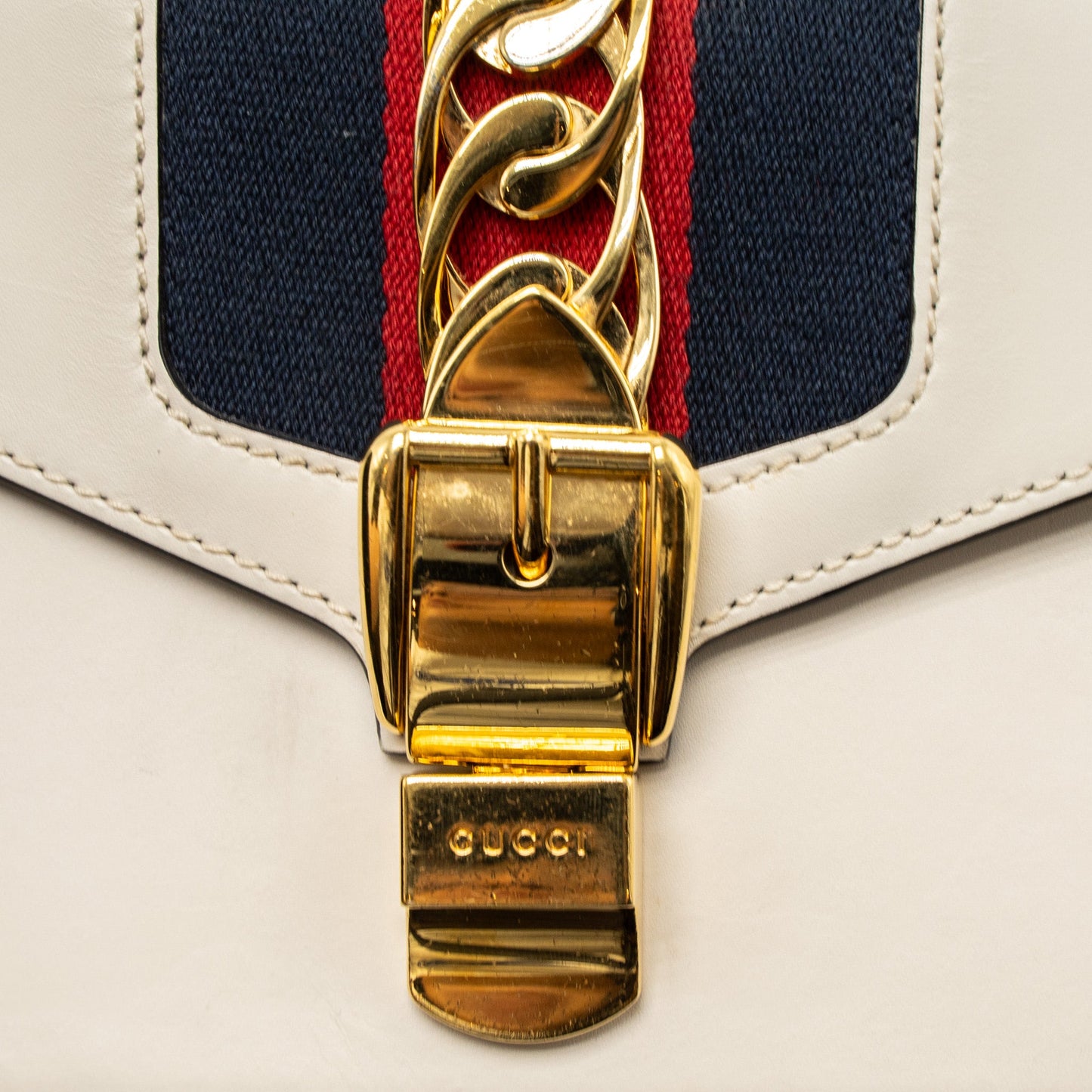 Gucci Mini Sylvie Chain Bag Calfskin White/Multicolour GHW