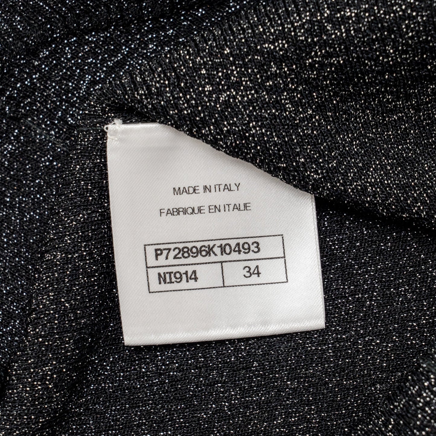Chanel Size 34 Top Tank Viscose/Metal Polyester Metallic Black