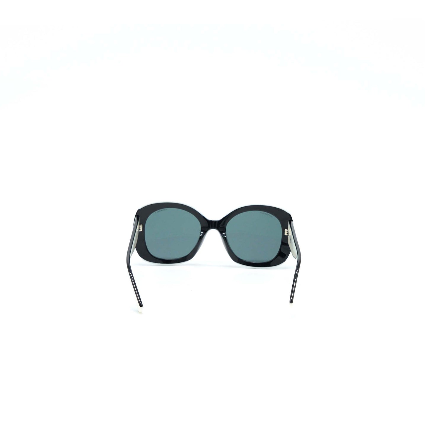 Chanel 71414A Square Sunglasses Black / White SHW