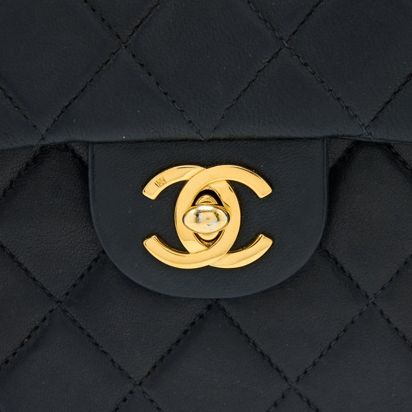 Chanel Vintage Square Flap Bag Lambskin Black GHW