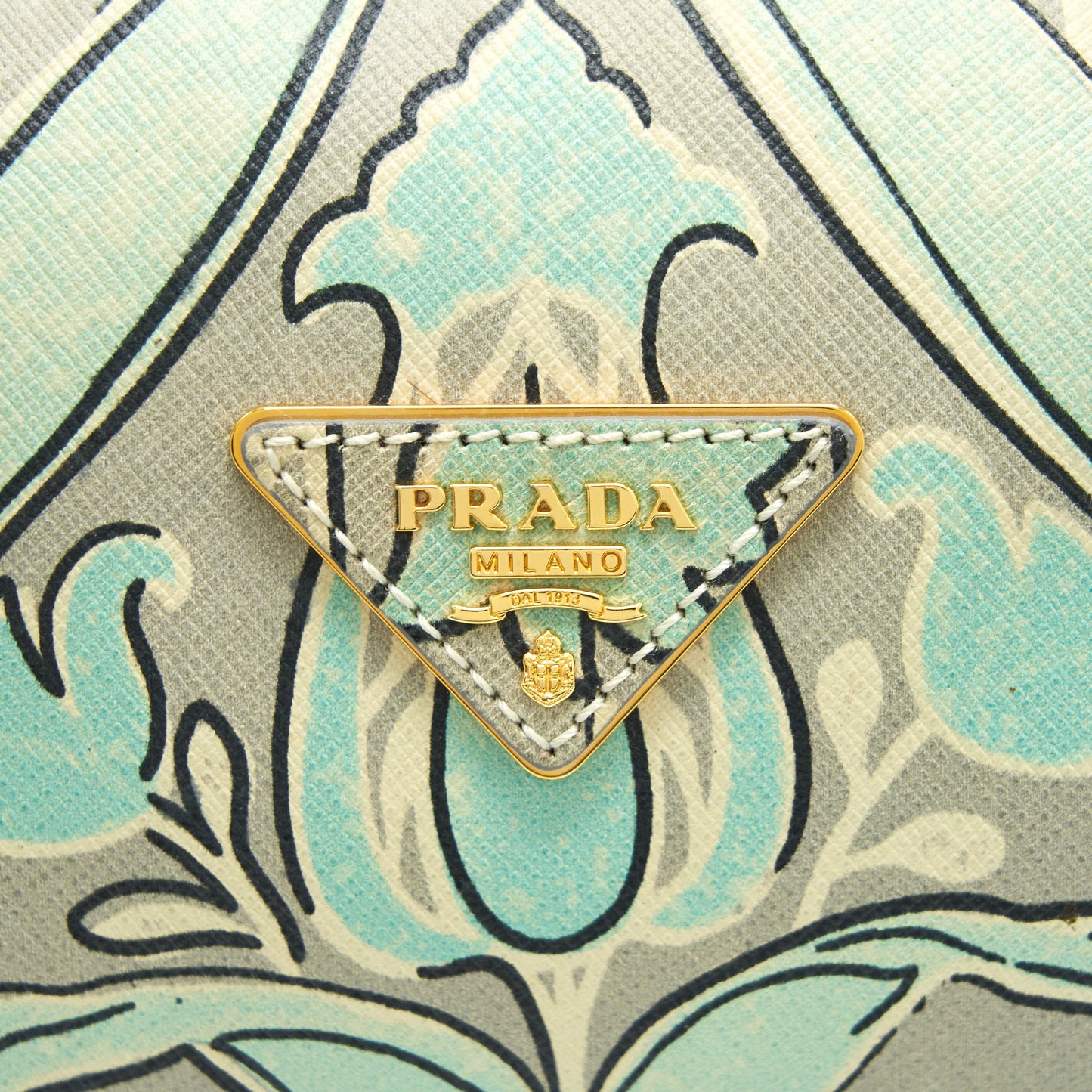 PRADA Print anise Boston Bag