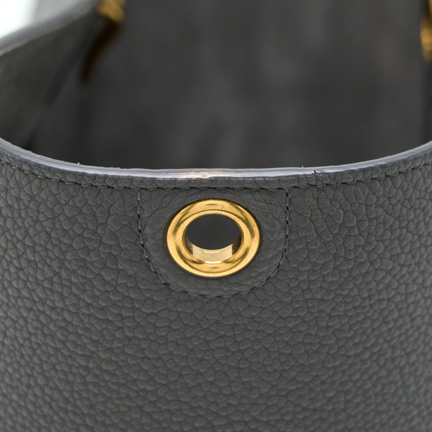Celine Sangle Bucket Bag Grained Calfskin Grey GHW