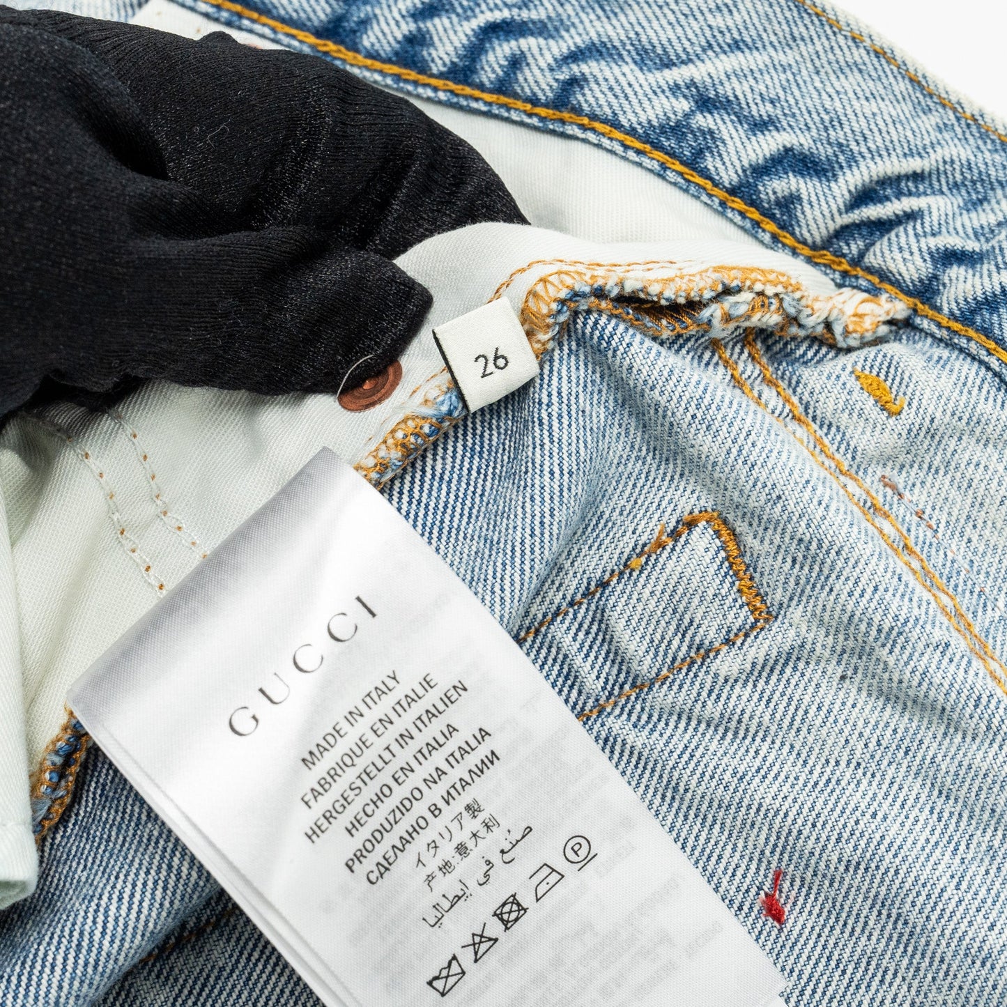 Gucci Size 26 Gucci Symbol Embroidered Denim Jeans Cotton Blue