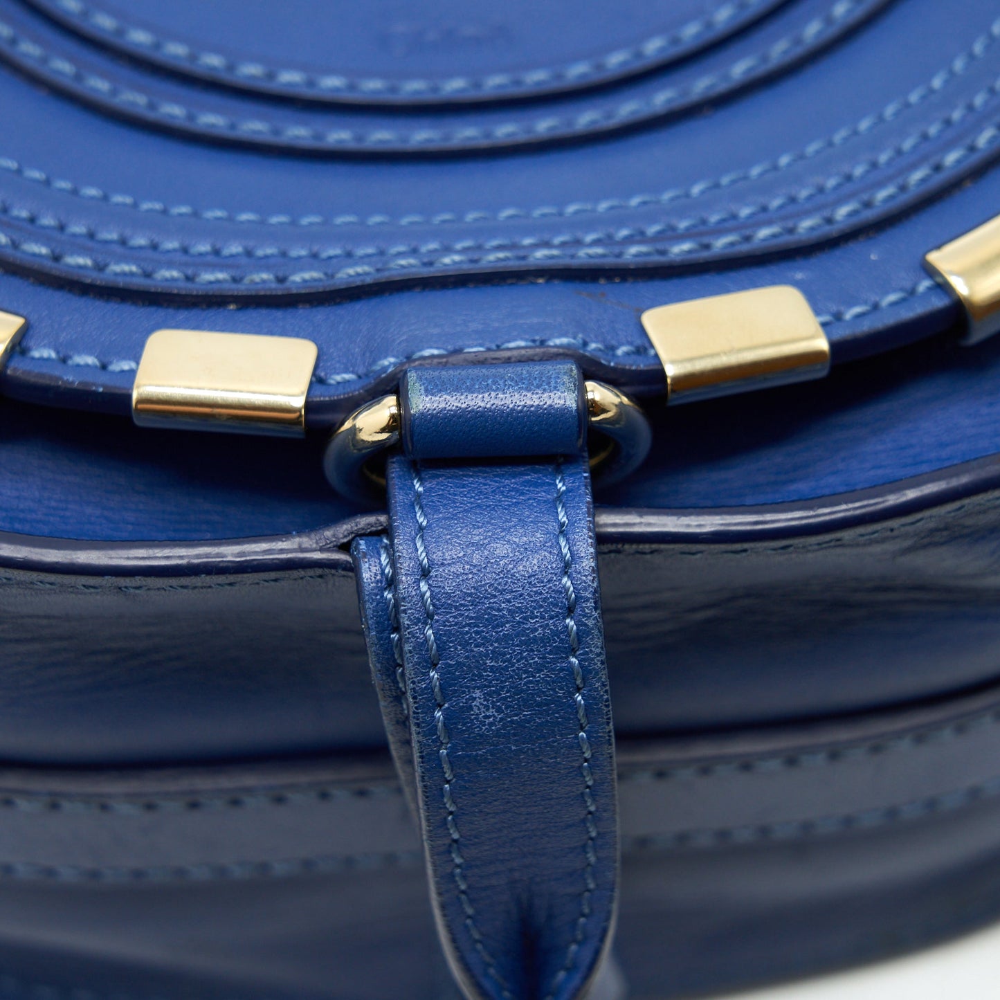 Chloe Crossbody Bag Blue GHW