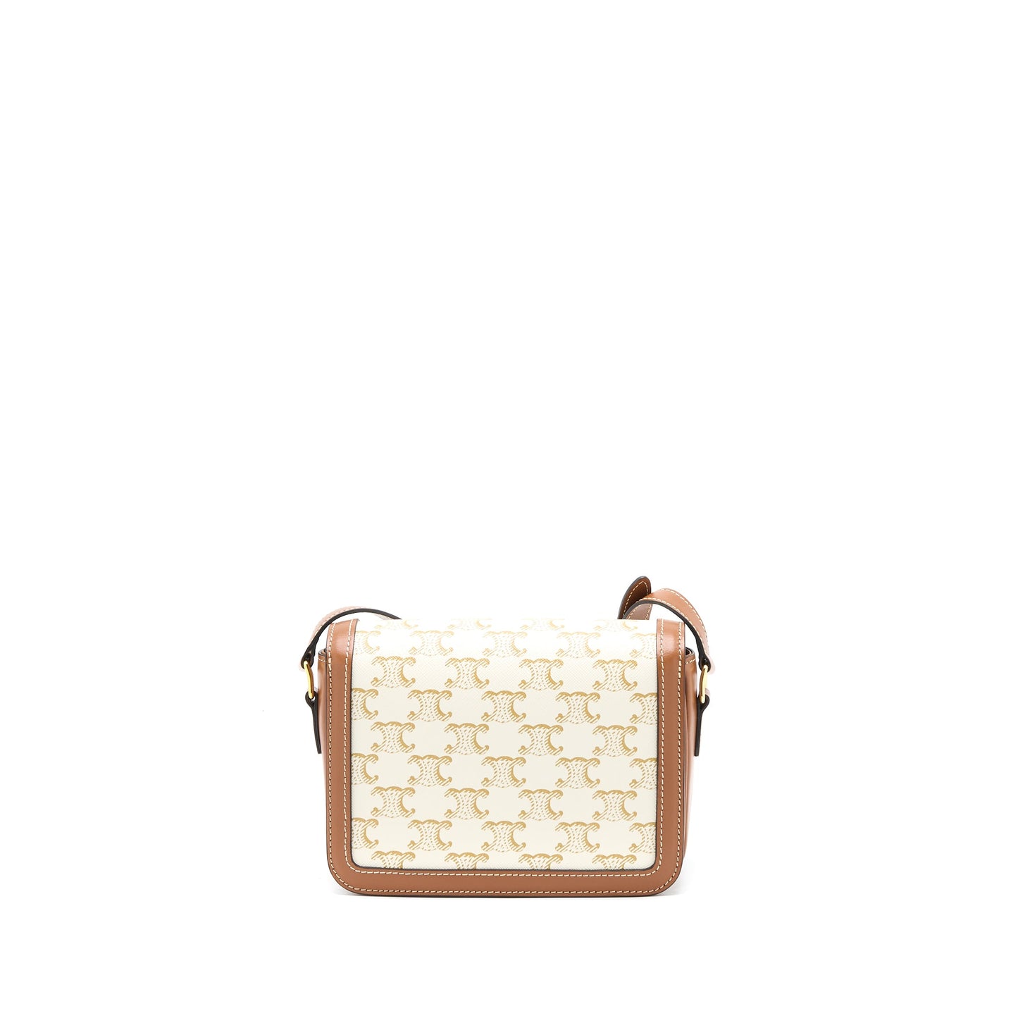 Celine Teen Triomphe Bag Triomphe Canvas/Calfskin White GHW