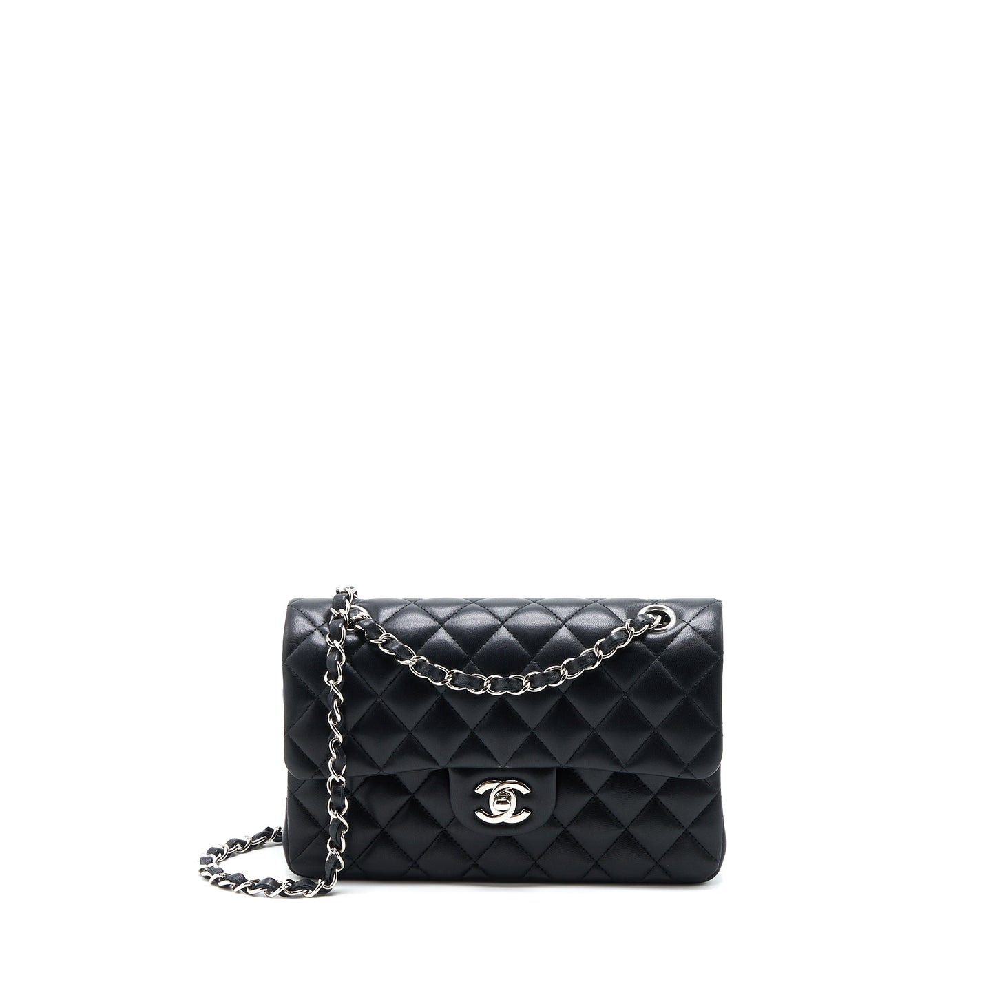 Chanel Small Classic Double Flap Bag Lambskin Black SHW