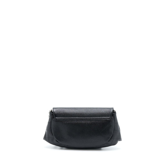 Chanel Half Moon Wallet On Chain Caviar Black SHW