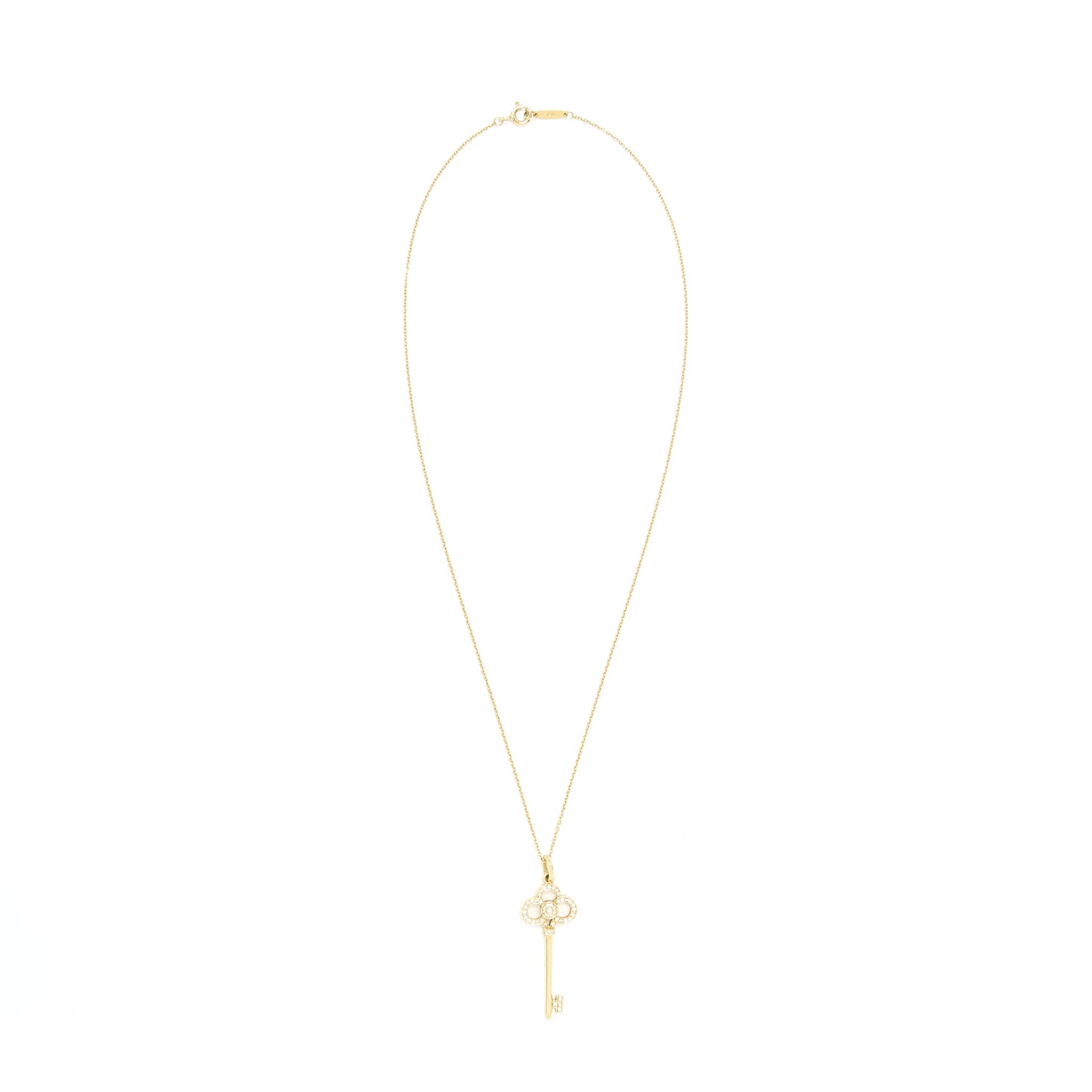 Tiffany Keys Crown Key Pendant Yellow Gold With Dimonds