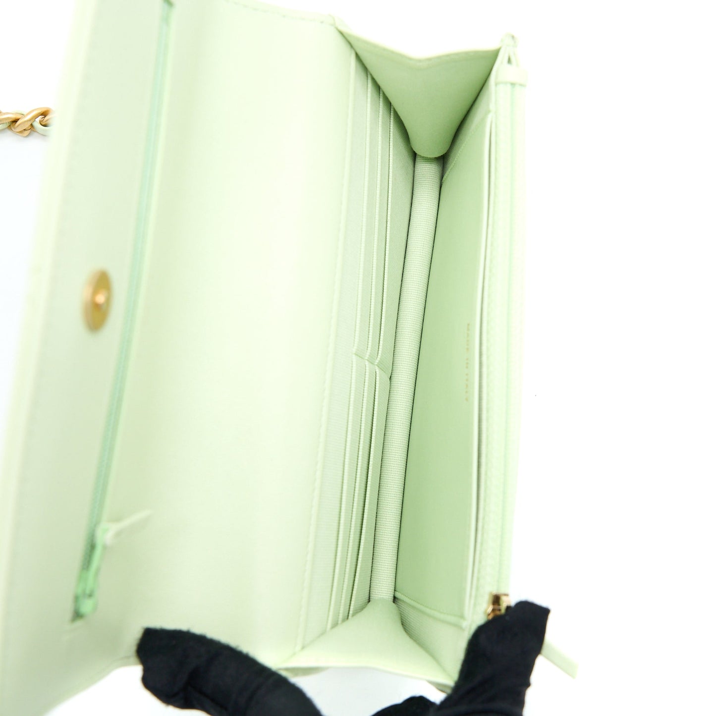 Chanel 19 Wallet on Chain Lambskin Light Green Multicolour Hardware (Microchip)