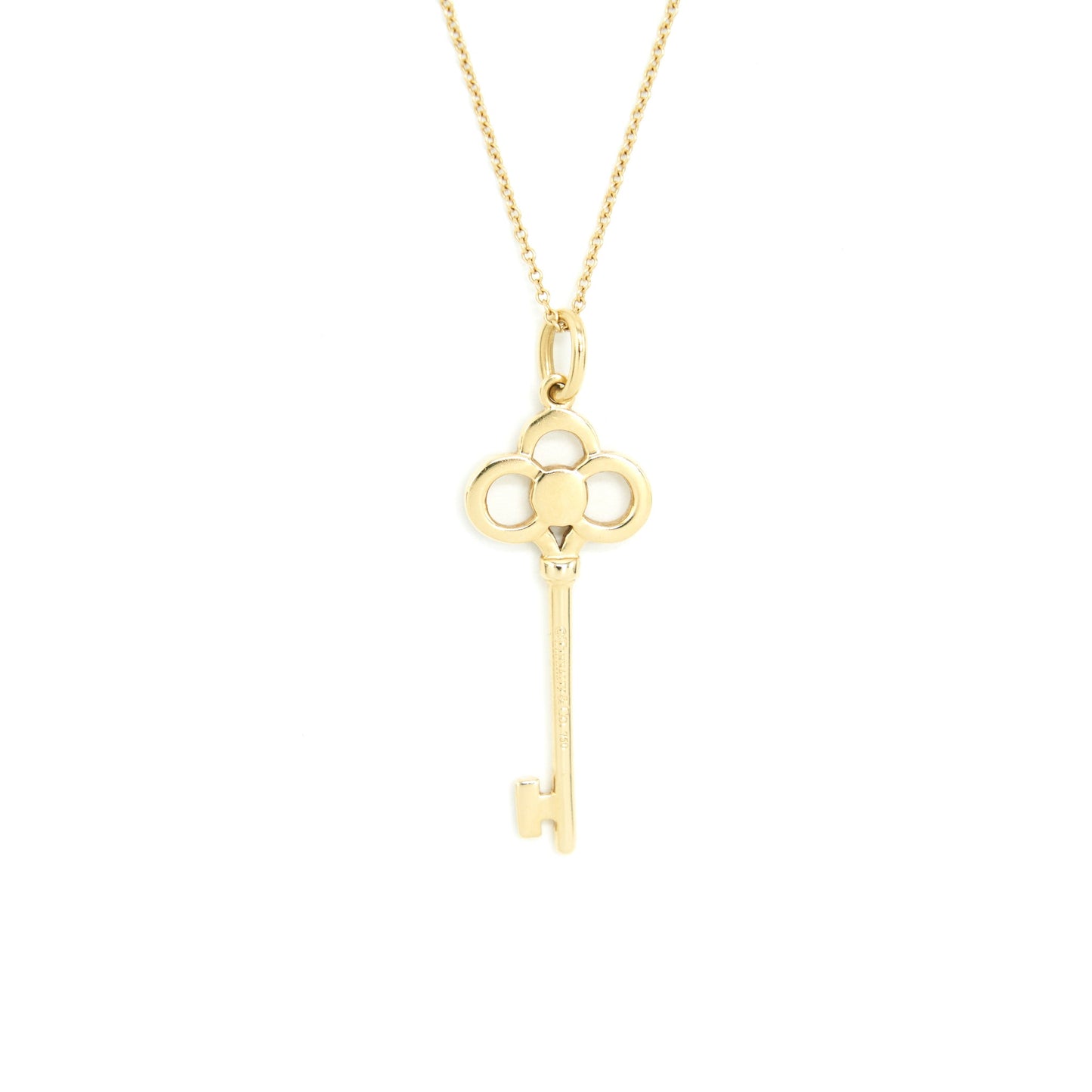 Tiffany Keys Crown Key Pendant Yellow Gold With Dimonds