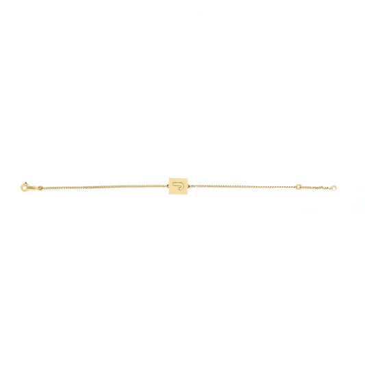 Celine Alphabet J Bracelet In Brass Gold Tone