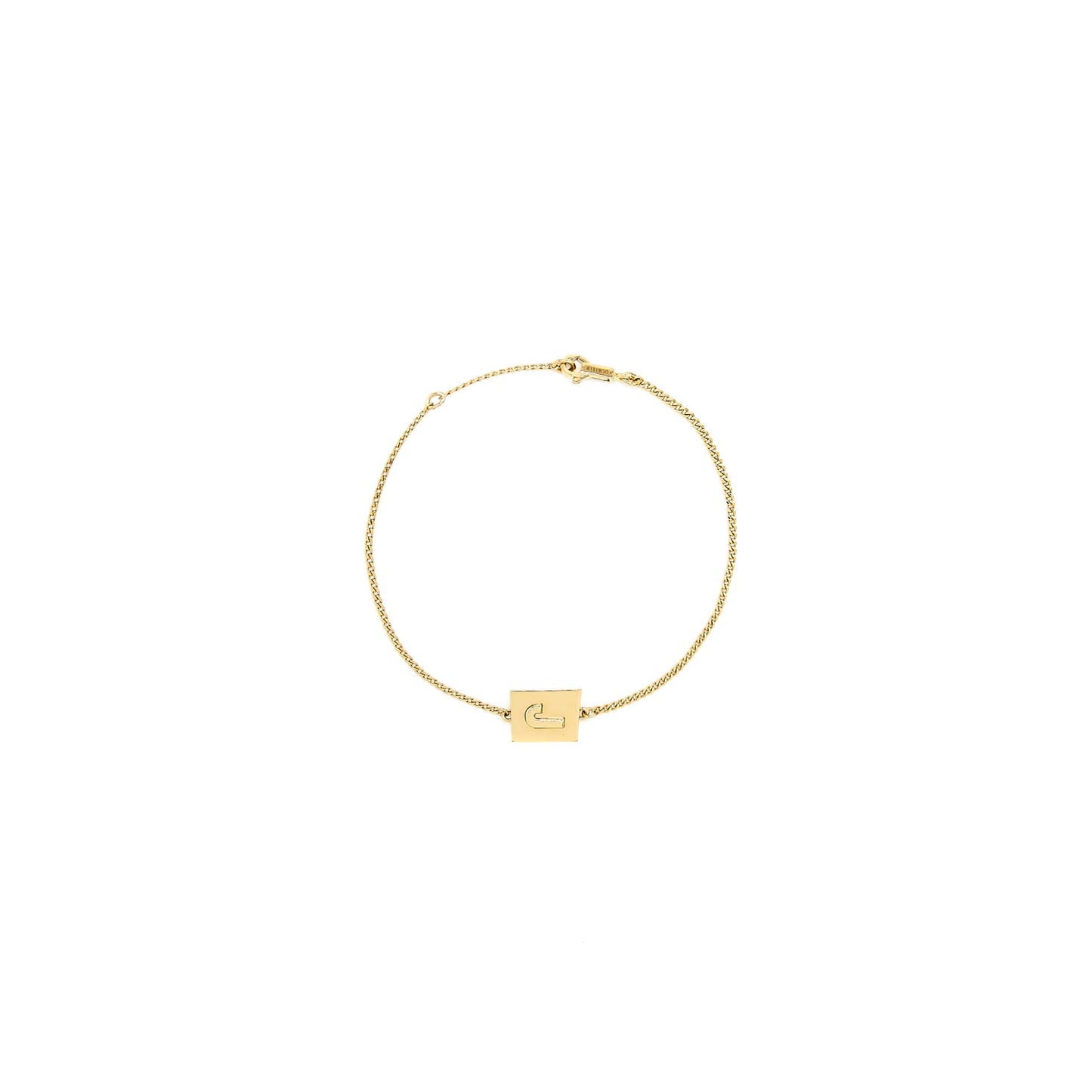 Celine Alphabet J Bracelet In Brass Gold Tone