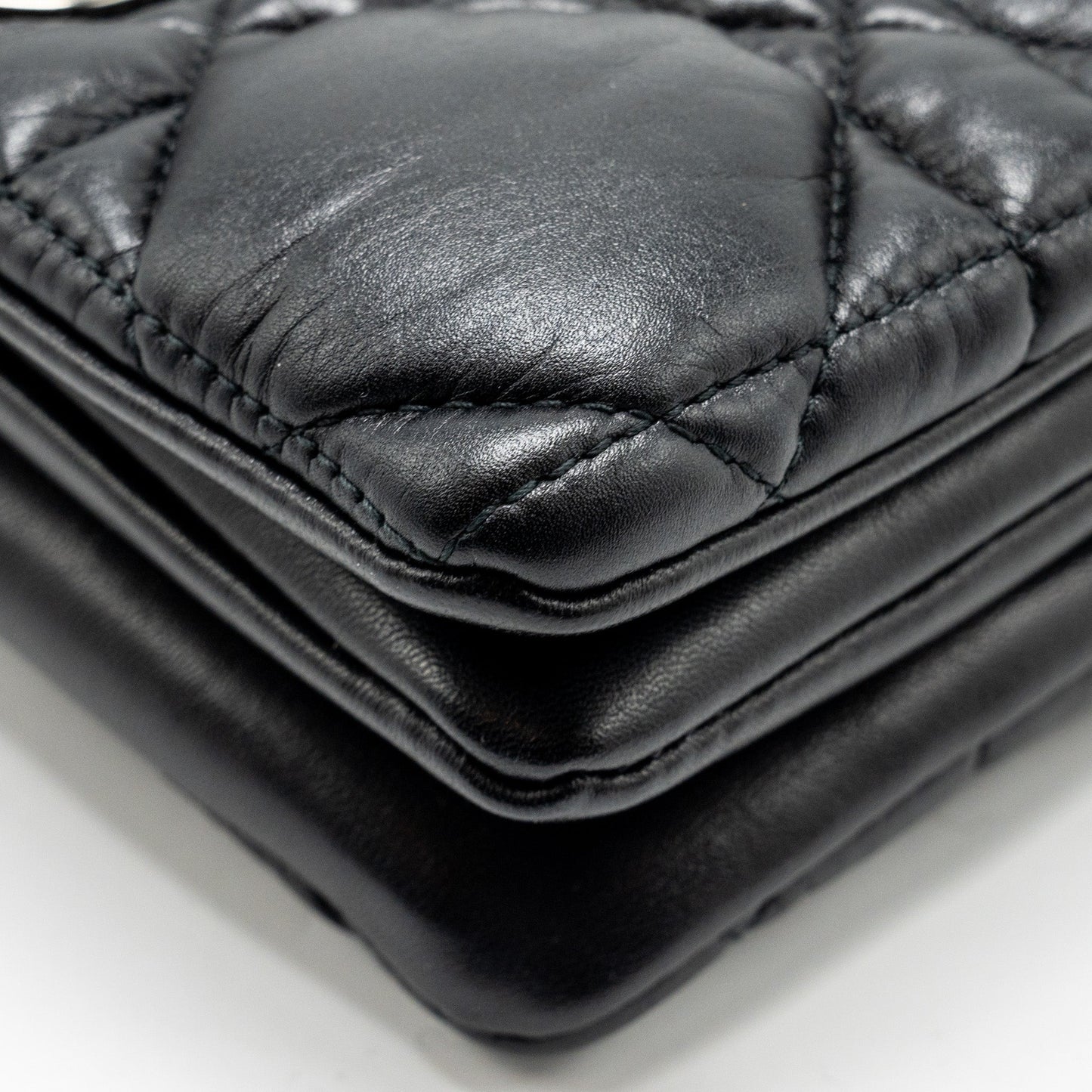 Dior Mini Caro Flap Bag Calfskin Black with Black Hardware
