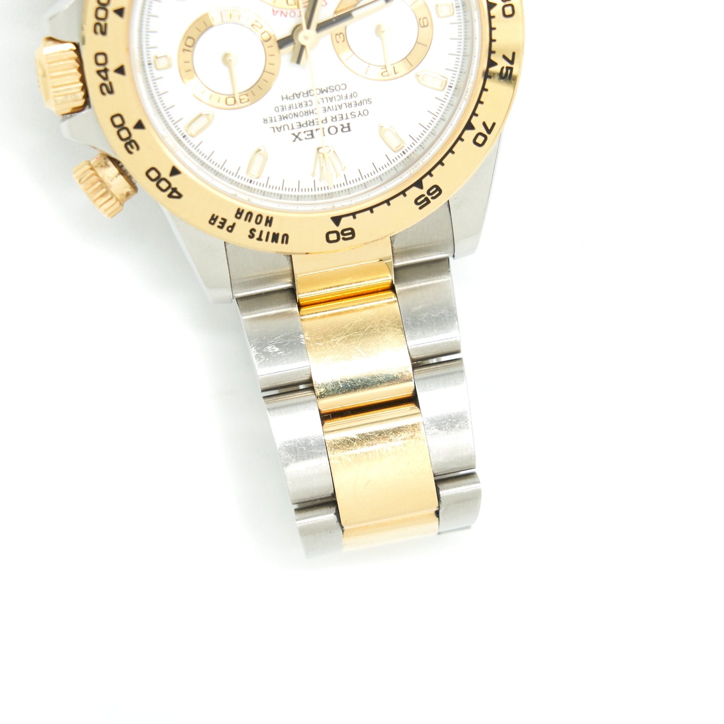Rolex Cosmograph Daytona 40mm 116523 White Dial Oystersteel and Yellow Gold