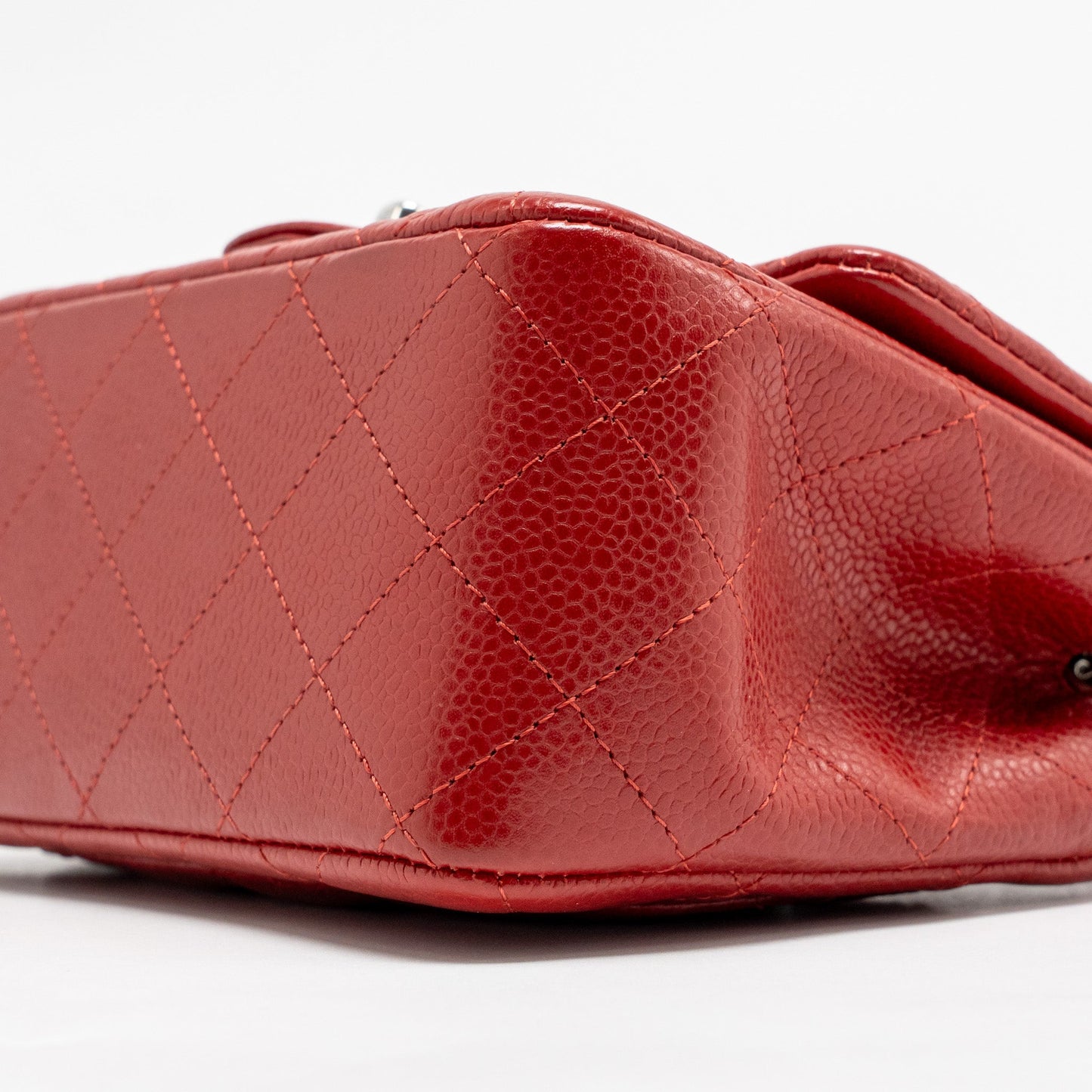 Chanel Mini Square Flap Bag Caviar Red SHW