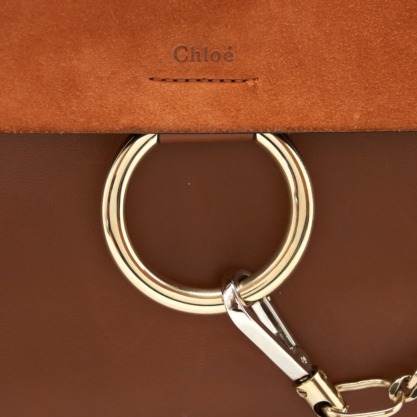 Chloe Faye Shoulder Bag Brown SHW