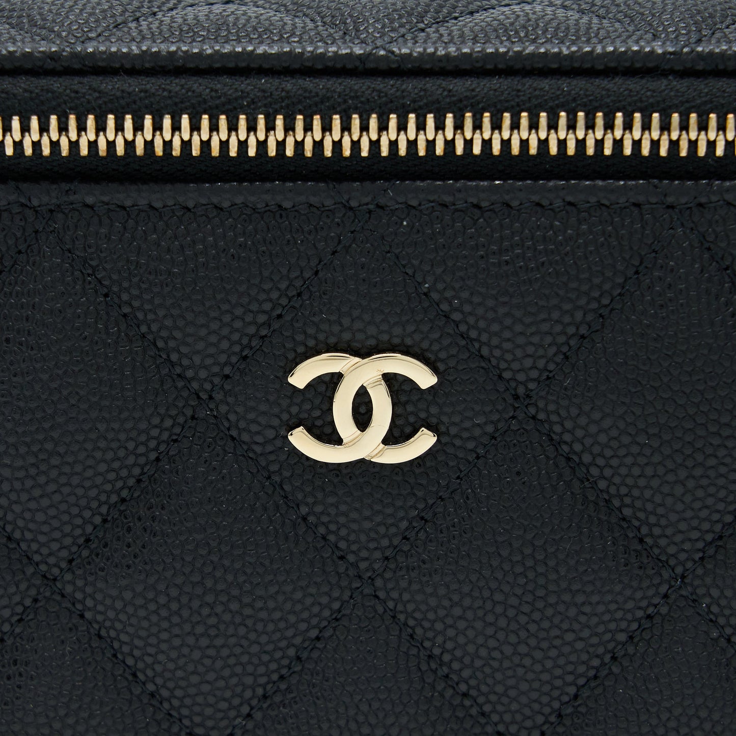 Chanel Long Vanity Case Caviar Black LGHW
