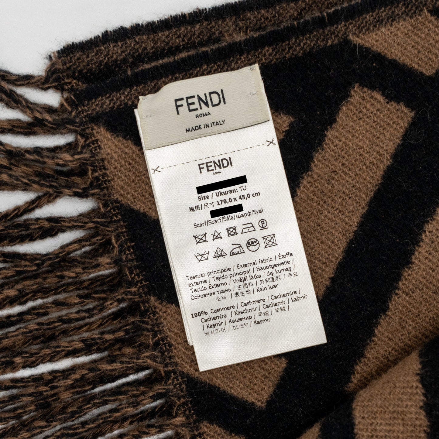 Fendi FF Scarf Cashmere Brown