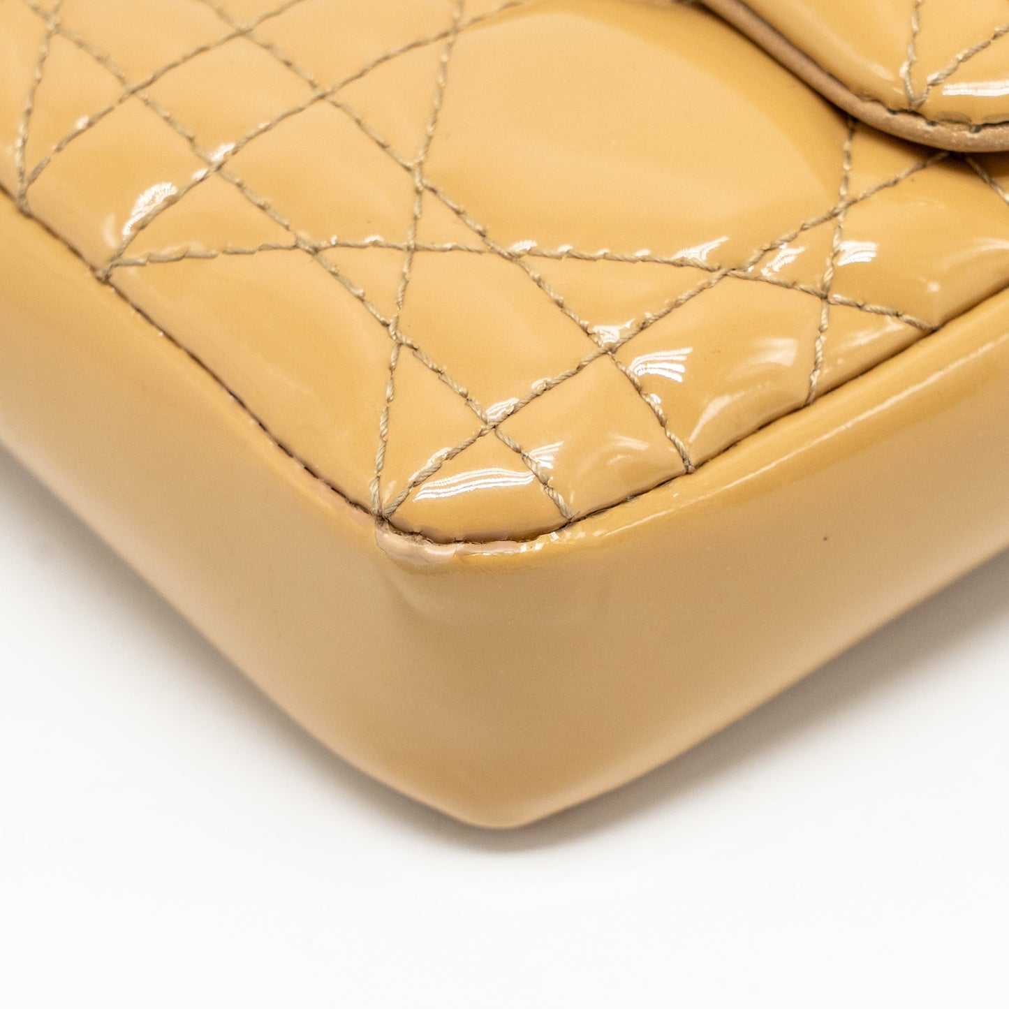 Dior Miss Dior Wallet On Chain Cannage Patent Beige LGHW