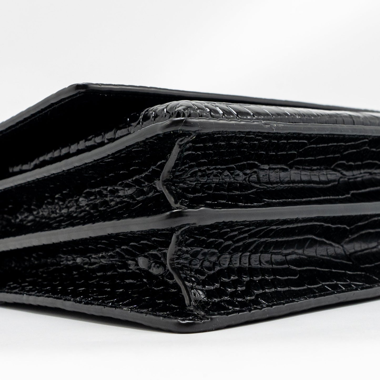 Saint Laurent/YSL Sunset Medium Crocodile-Embossed Calfskin SO Black