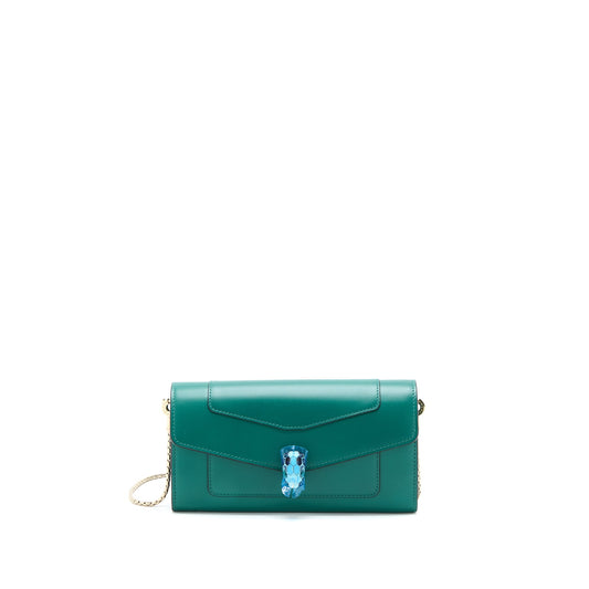 Bvlgari Serpenti Forever Wallet On Chain Calfskin Green
