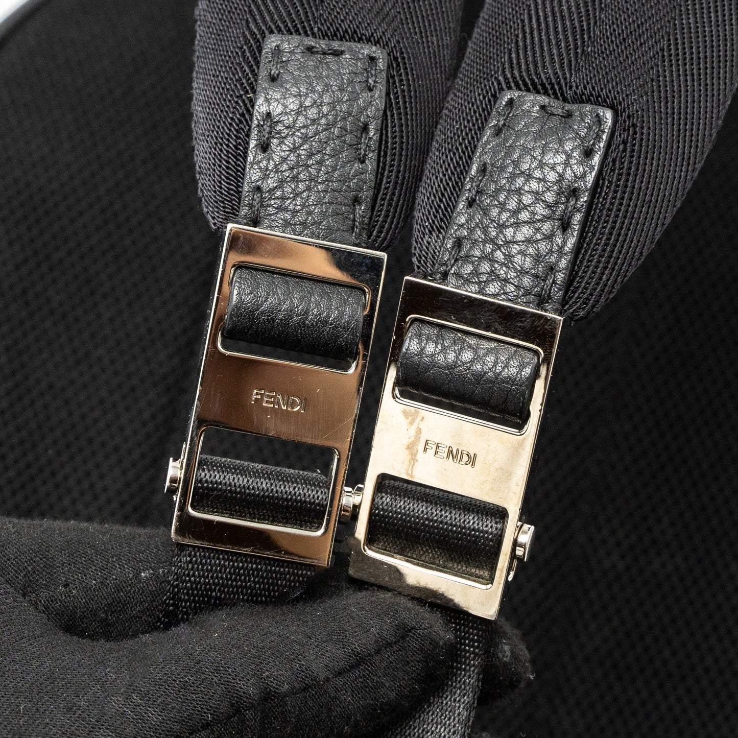 Fendi Large Backpack Calfskin/Fur/Crocodile Black/Multicolour SHW