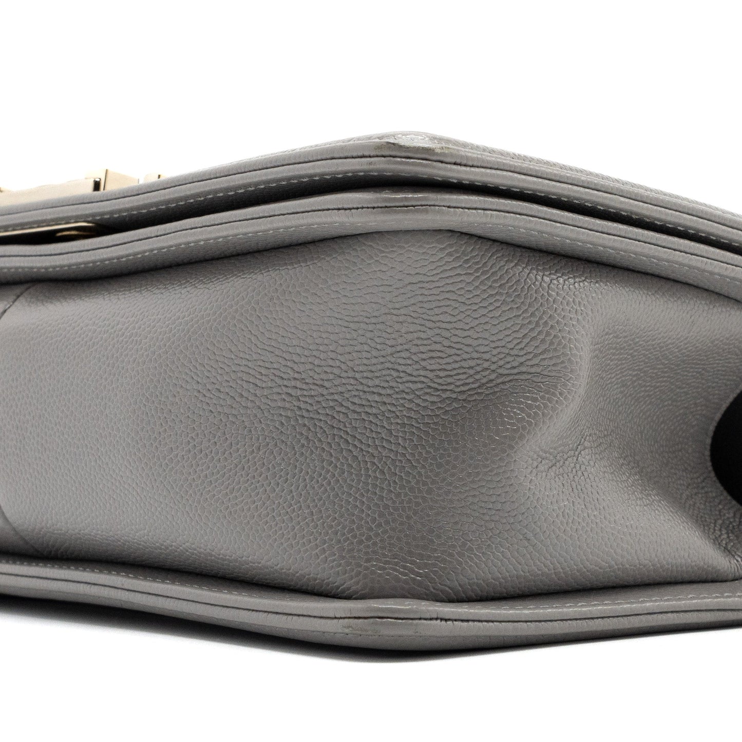 Chanel Medium Boy Bag Caviar Light Grey LGHW
