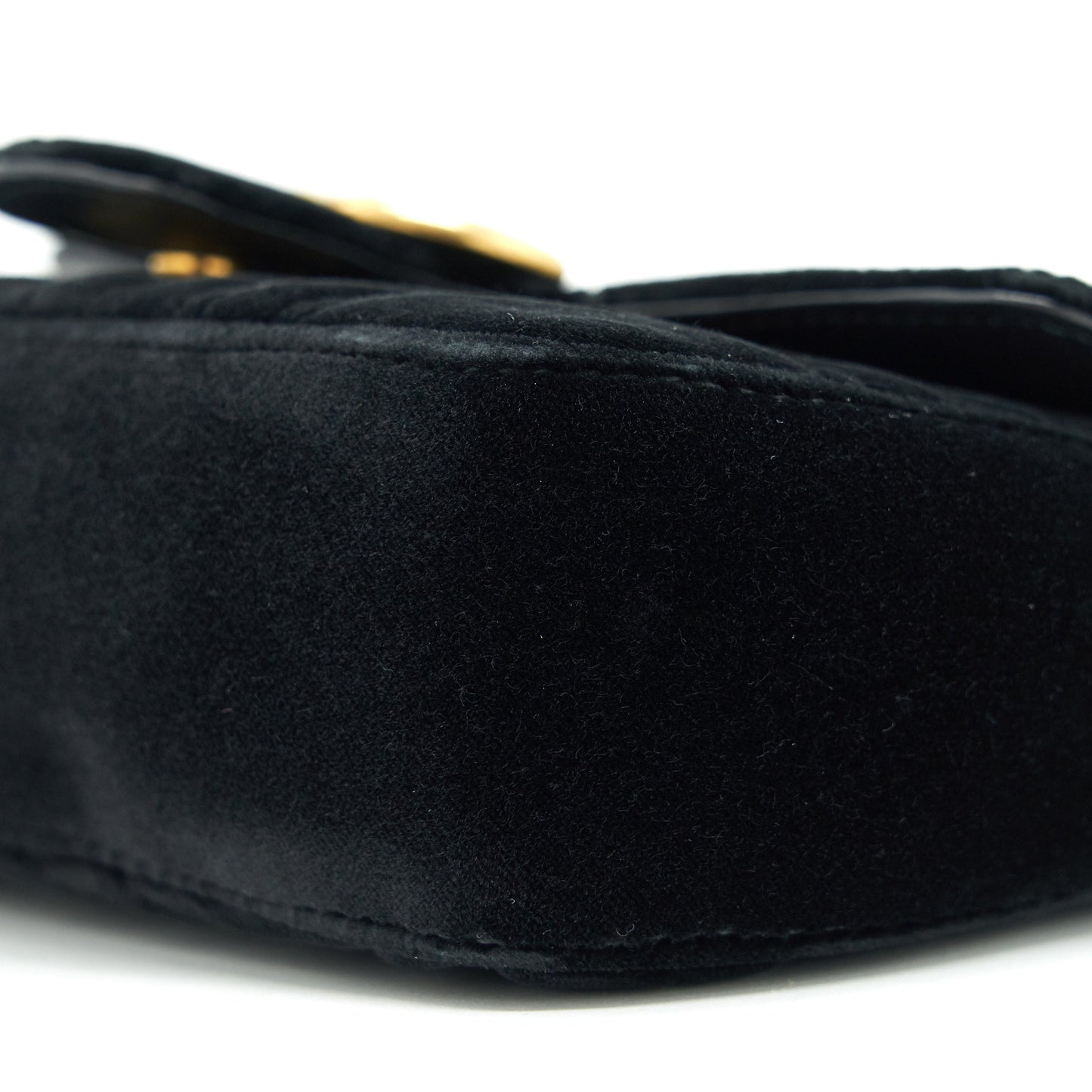 GUCCI VELVET MINI GG MARMONT BAG BLACK