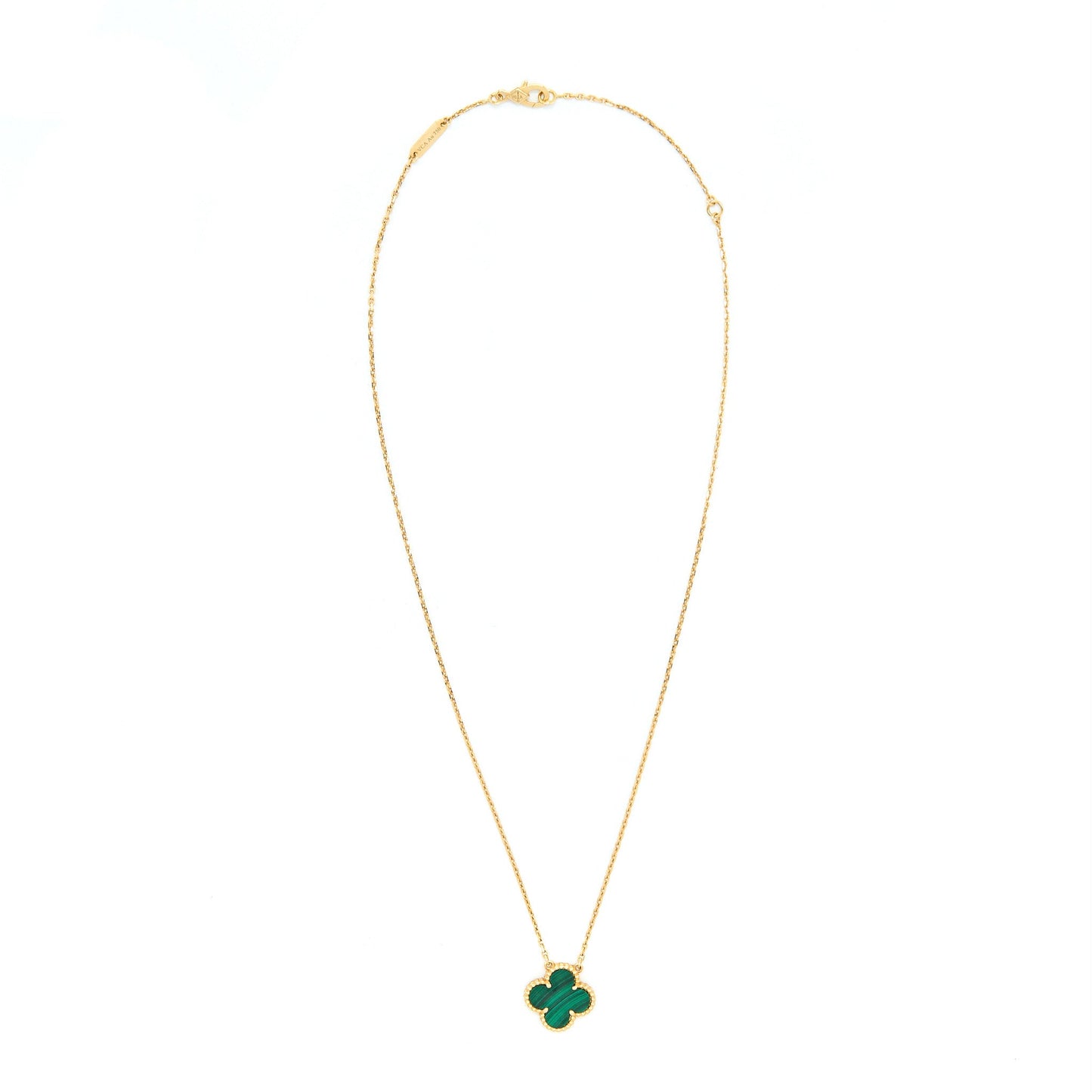 Van Cleef & Arpels Vintage Alhambra Pendant 18k Yellow Gold Malachite