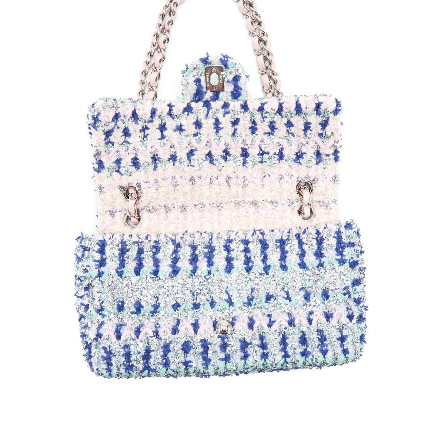 Chanel tweed classic flap bag multi colour SHW