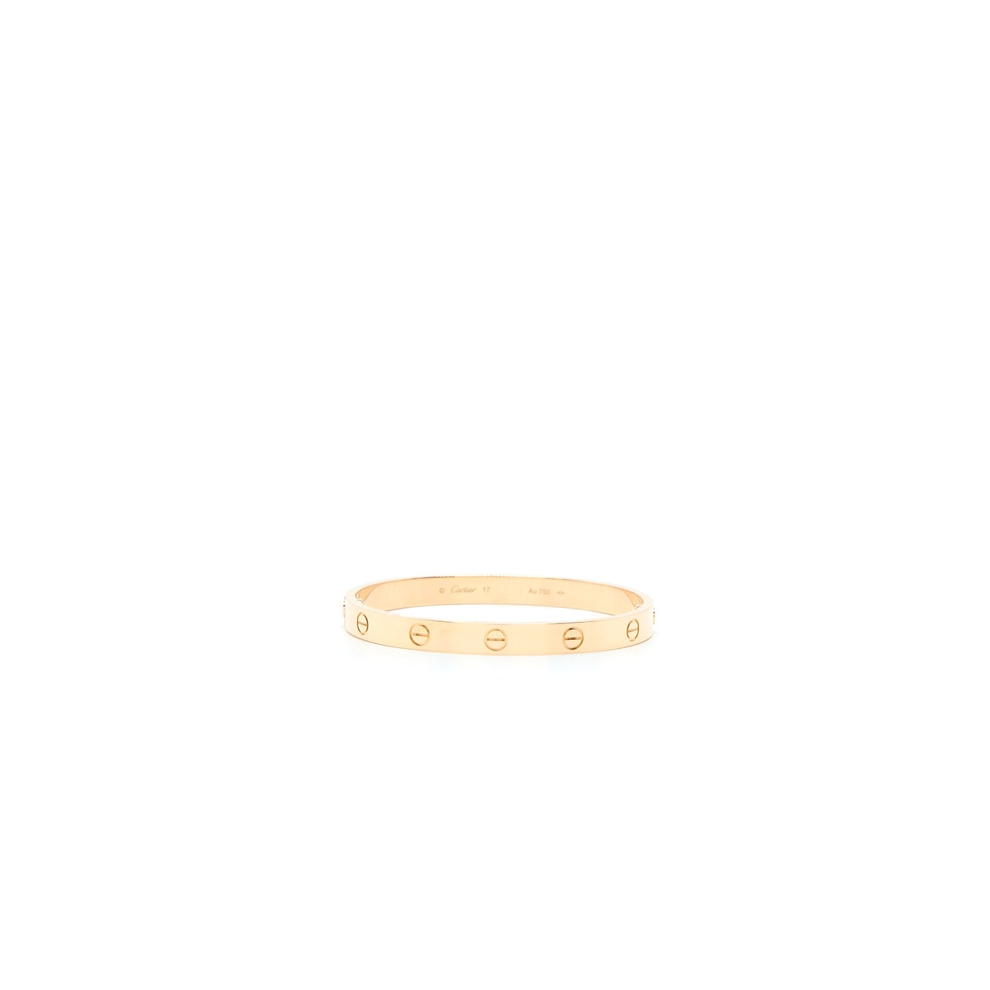 Cartier Size 17 Love Bracelet Rose Gold