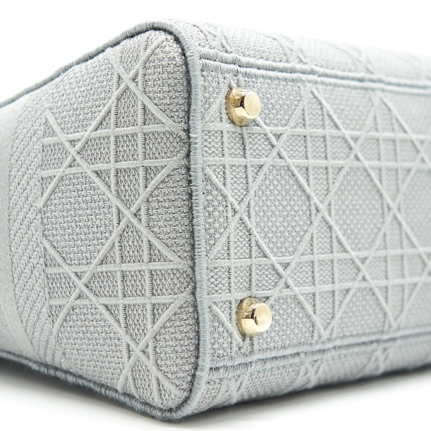 Christian Dior Cannage Canvas Medium Lady Dior Grey