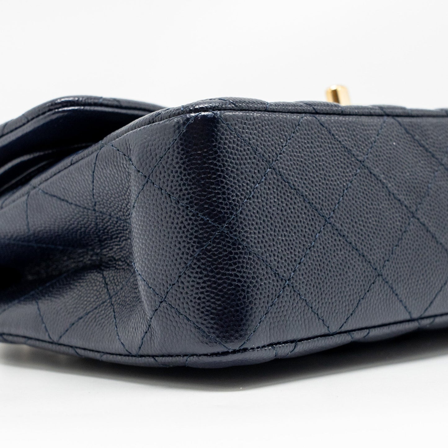 Chanel Small Classic Double Flap Bag Caviar Navy GHW (microchip)
